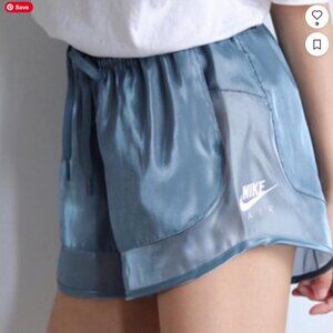 Nike Air Sheen Semi-transparent Satin Shimmer Blue Shorts size M